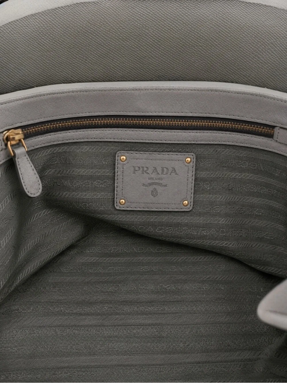 AUTHENTIC PRADA GUNMETAL & SHEEN DEERSKIN LEATHER SHOULDER BAG W/LUGGAGE TAG.